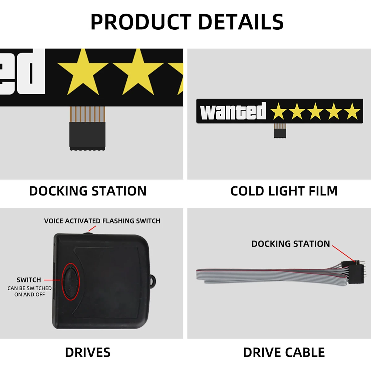 ไฟ LED ตกแต่งต้องการ 5 ดาวกระจกรถยนต์ LED แผงเรืองแสงไฟฟ้า MARKER ไฟตกแต่งรถสติกเกอร์หน้าต่างโคมไฟ