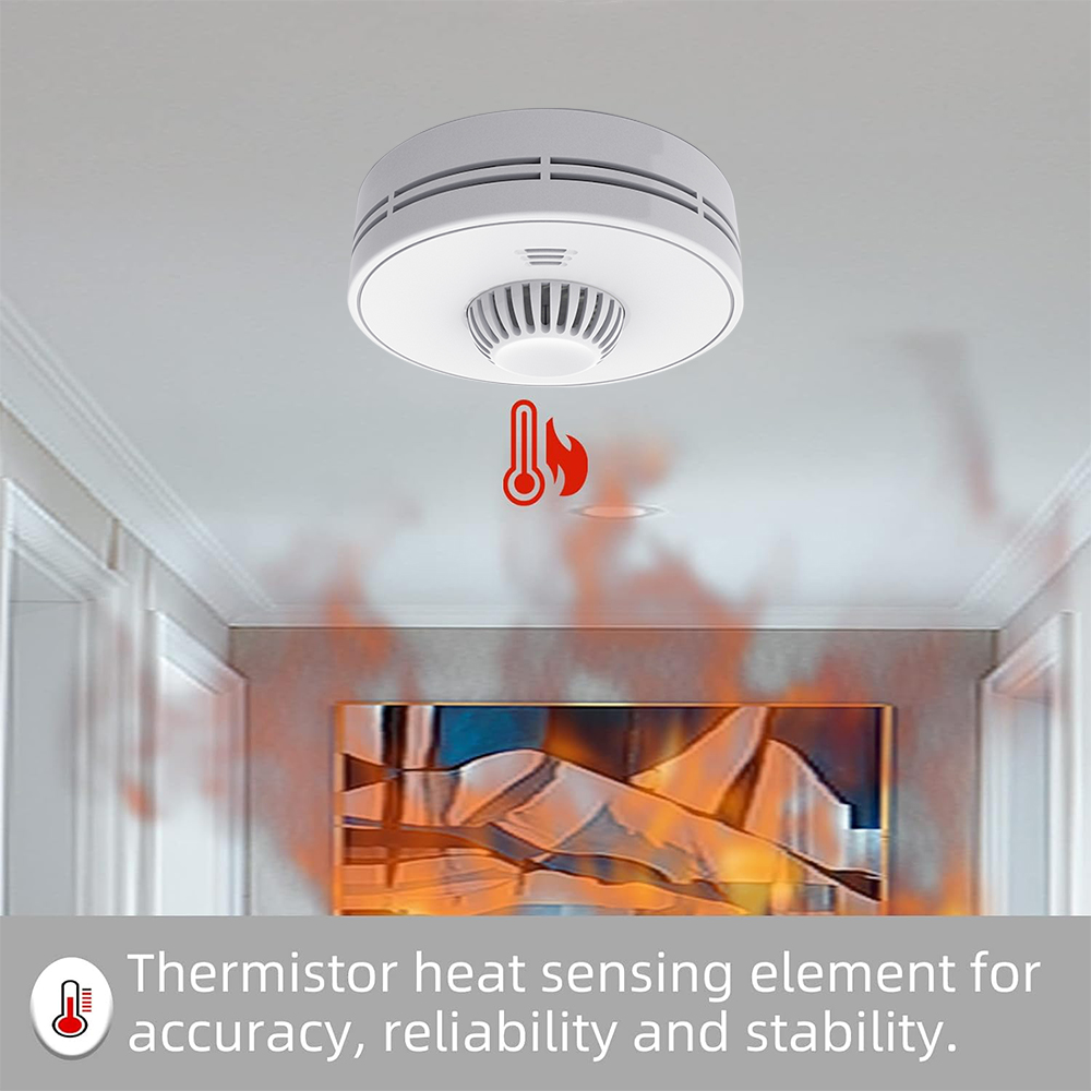 Alarma de calor independiente de 10 años, detector de calor para hogares y oficinas, batería sellada de 10 años, conforme a BS 5446-2, VH01