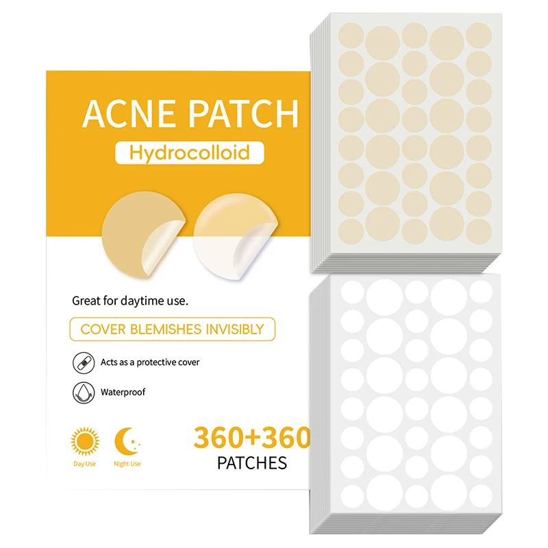 720 unids/set cuidado de la piel de la cara parche para espinillas de acné 2 tamaños Invisible curación profesional absorbente pegatina de punto que cubre para hombres y mujeres