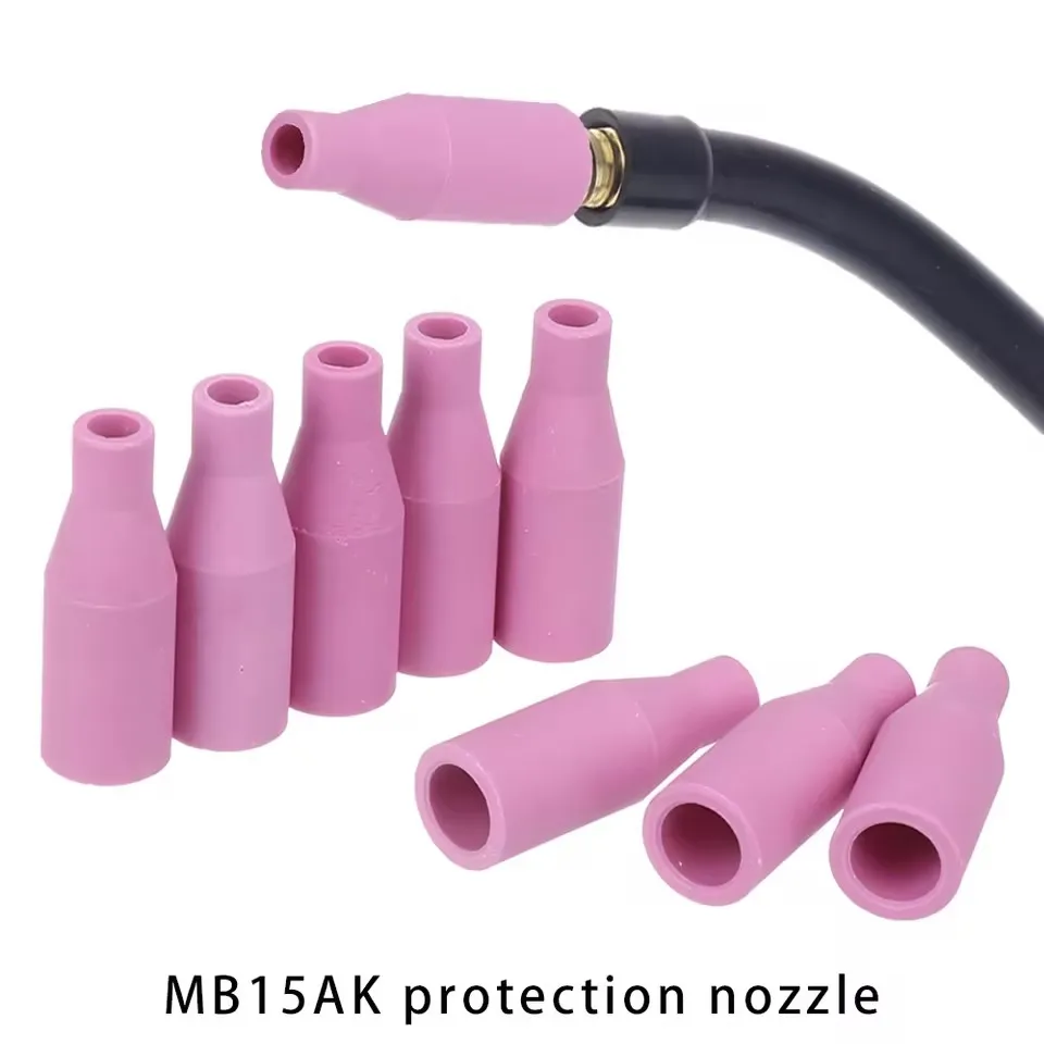1/2/5/10PCS, MB-15AK 14AK MIG/MAG Ugello in ceramica a gas Stile Euro Punta della pistola per saldatura Ugello Tazza di protezione per torcia di saldatura