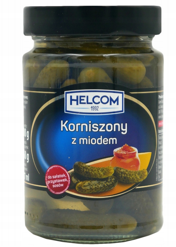Helcom Ogórki korniszony z miodem 372 ml