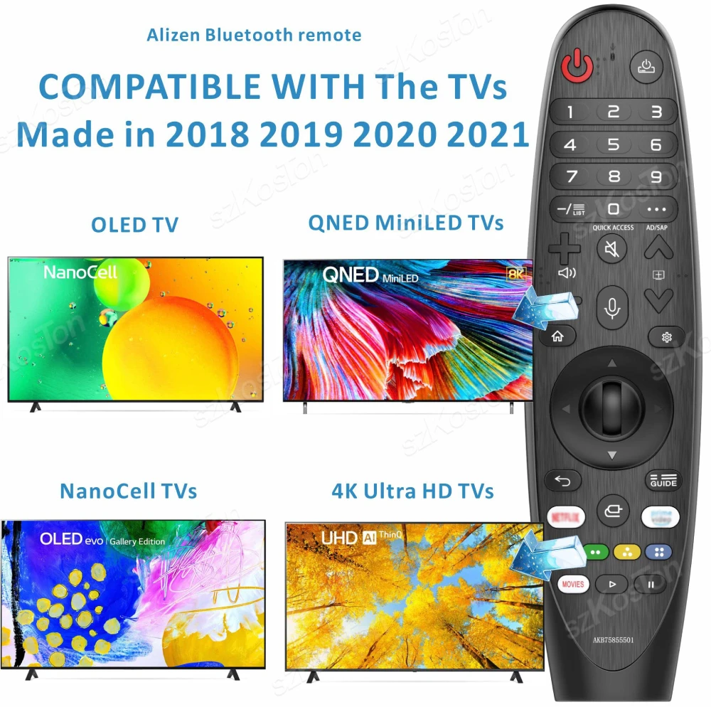Replacement for LG Magic Remote Control with Pointer Voice Function for LG Smart TV UHD OLED QNED TVs Compatible Netflix Hot Key