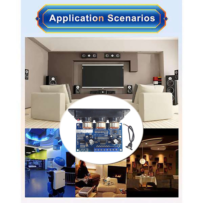 デジタルパワーアンプ2.1チャンネル,DC12-20Vオーディオケーブル,2x25w 50w,bt5.0サブウーファークラス,Dアンプボード