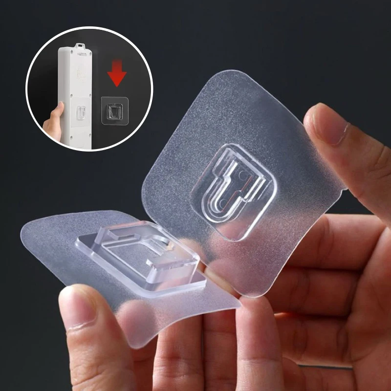 1-50 คู่ Double-Sided Self Adhesive Wall Hooks Strong Sticky โปร่งใส Traceless ห้องครัวห้องนอน Wall Hook ผู้ถือเก็บ