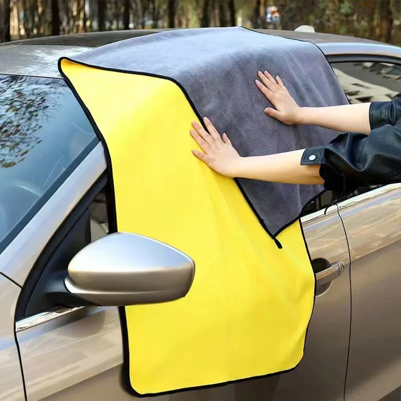 SEAMETAL-Toalla de microfibra para coche, 160x60CM, súper absorbente, paño de limpieza para detalles, toallas de secado para accesorios de lavado de coches