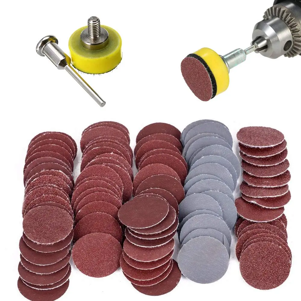 100pcs 1inch (25mm) Sanding Discs Pad 100-3000 Grit Abrasive Polishing Pad Kits for Dremel Rotary Tool Sandpapers Accessories AA