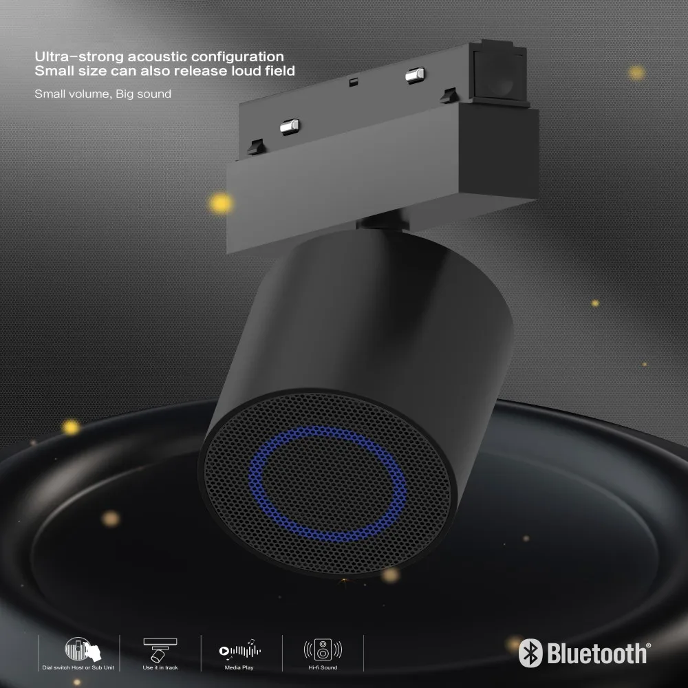 Modern Magnetic Track Bluetooth 5.3 Speaker Wireless Stereo Sound Box Ultra-thin 6mm ST1 Magnetic Track Light/20mm Type Series