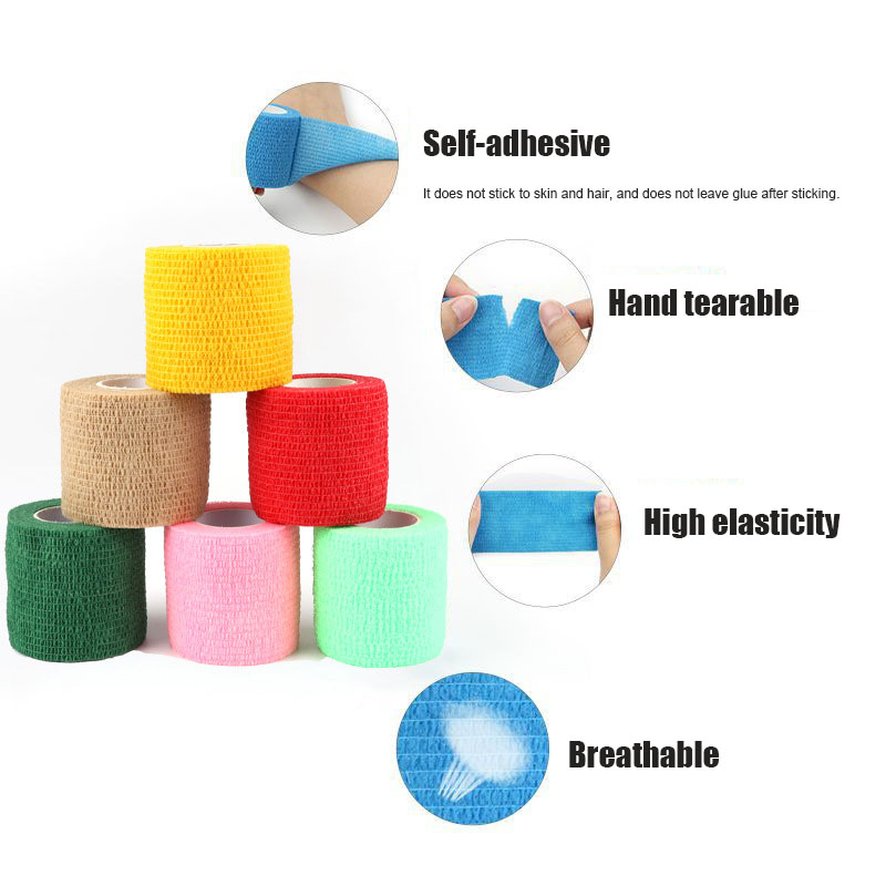 Vendaje elástico autoadhesivo deportivo colorido de 5/7, 5cm, cinta Elastoplast para rodilleras, Kit de ayuda para la palma del tobillo y los dedos, herramienta para mascotas