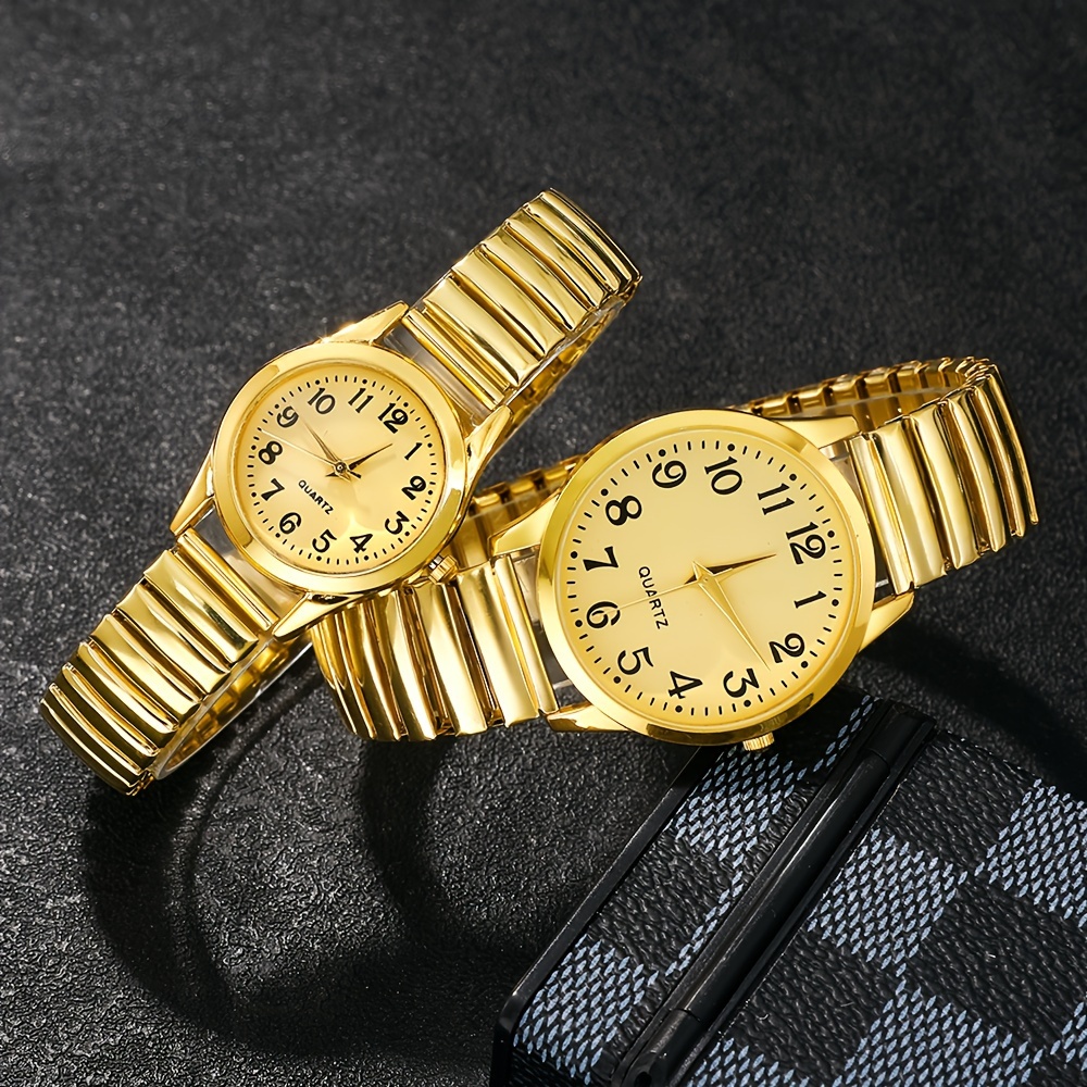 Relógio de torque de 2 peças moda masculina feminina conjunto de quartzo analógico
