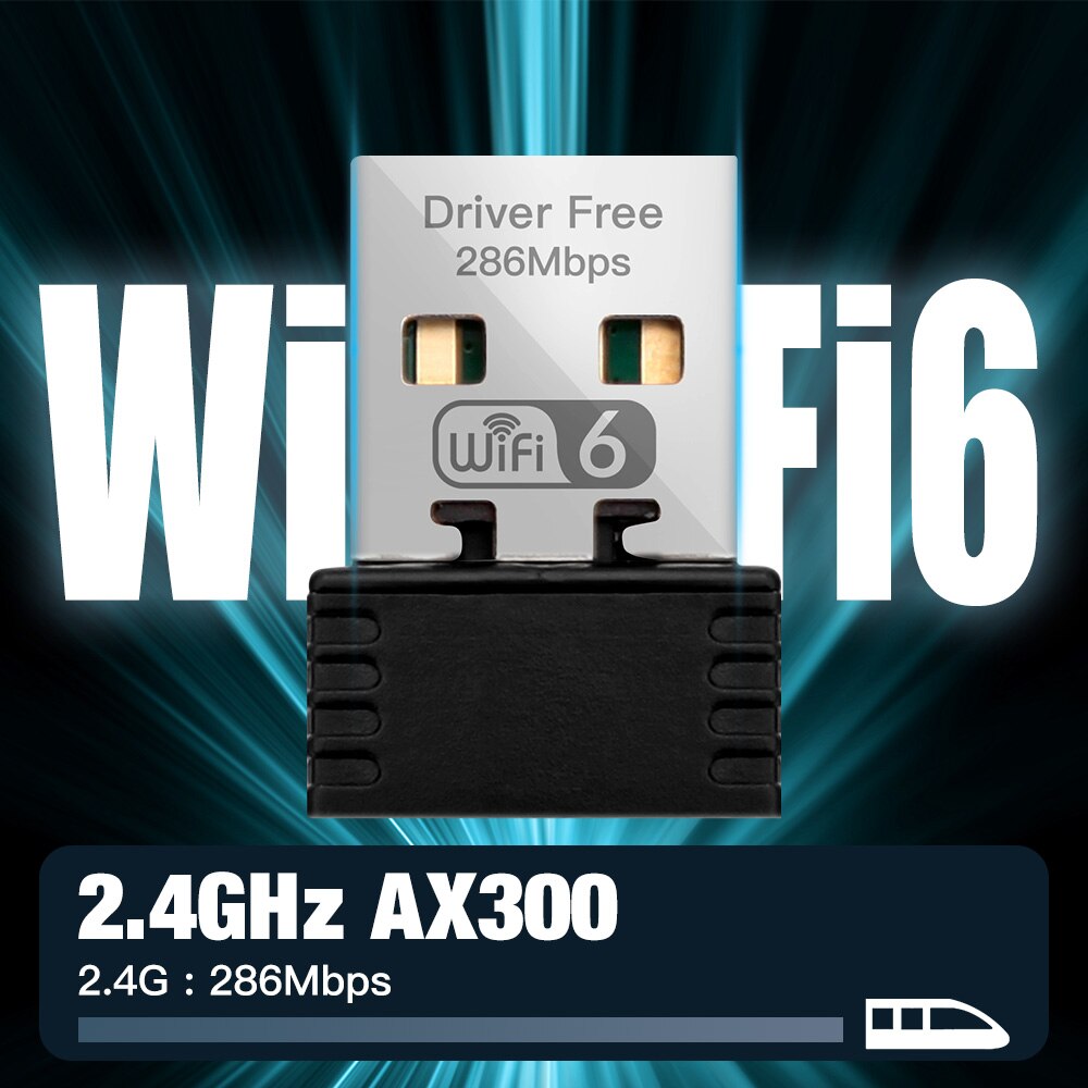 FENVI WIFI 6 adaptador AX286 tarjeta de red Mini USB Dongle 2,4 GHz 802.11AX recepción de señal para PC portátil Windows 10/11 controlador gratis