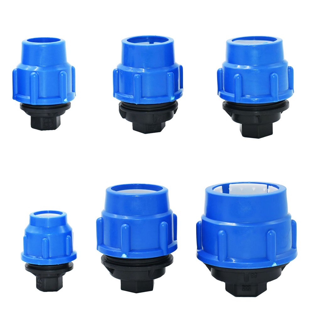 Conector de grifo de tubo de PE de plástico, divisor de agua en T, válvula rápida, acoplador de riego, conector de codo recto, 20/25/32/40/50/63mm