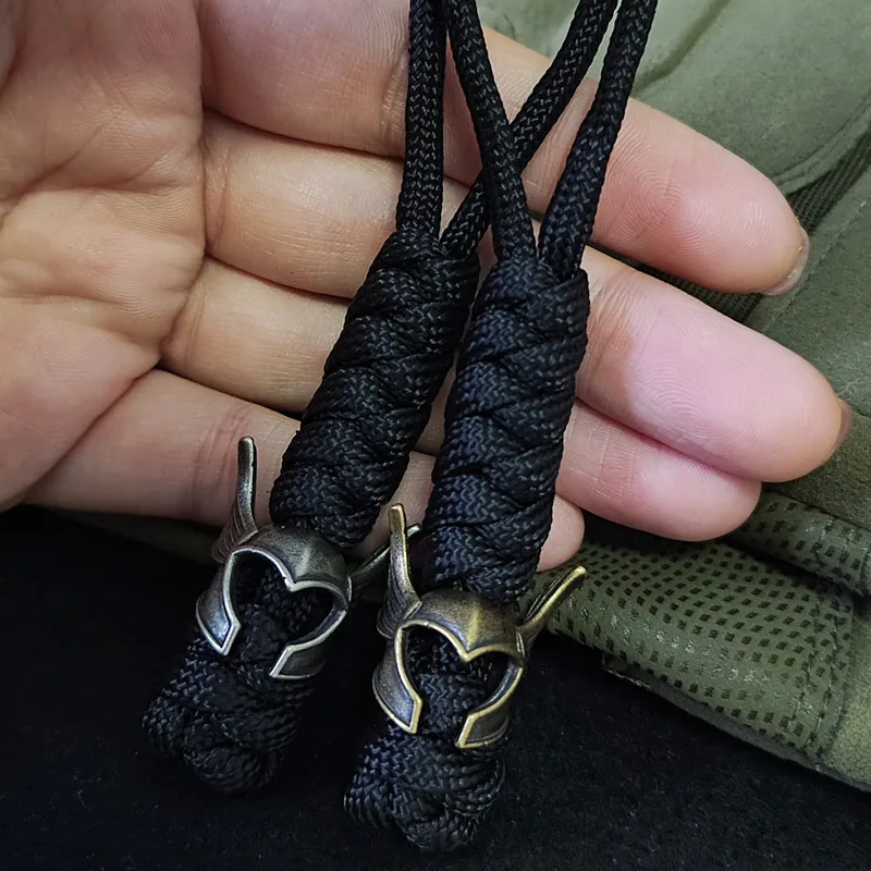EDC Retro Paracord cierre paraguas cuerda casco de caballero máscara DIY cuchillo trenzado cuentas cordón accesorios al aire libre
