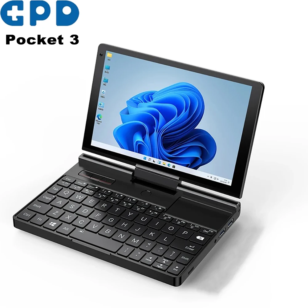 GPD Pocket 3 Mini-laptop 8 inch Intel Core N7505 Notebook 16 GB 512 GB SSD Modulaire volledig uitgeruste draagbare gamecomputer