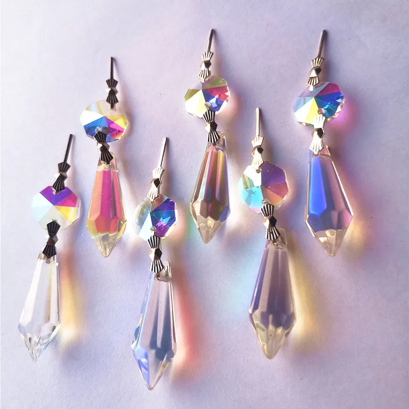 Chất Lượng Hàng Đầu 4 Cái/lốc 38MM K9 AAA Rainbow Sắc Màu Pha Lê Mặt Đèn Chùm Mặt Dây Chuyền Giá Rẻ Vòng Treo Tự Làm Suncatcher Trang Trí