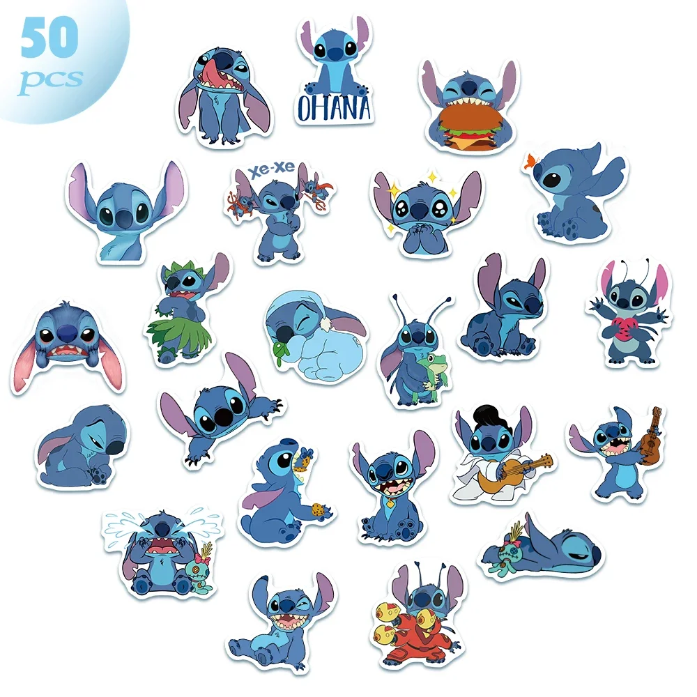 Disney Anime Cartoon Stickers kawaii Lilo & Stitch Graffiti Decals for Diary Laptop Luggage Skateboard Diary Decals Classic Toy