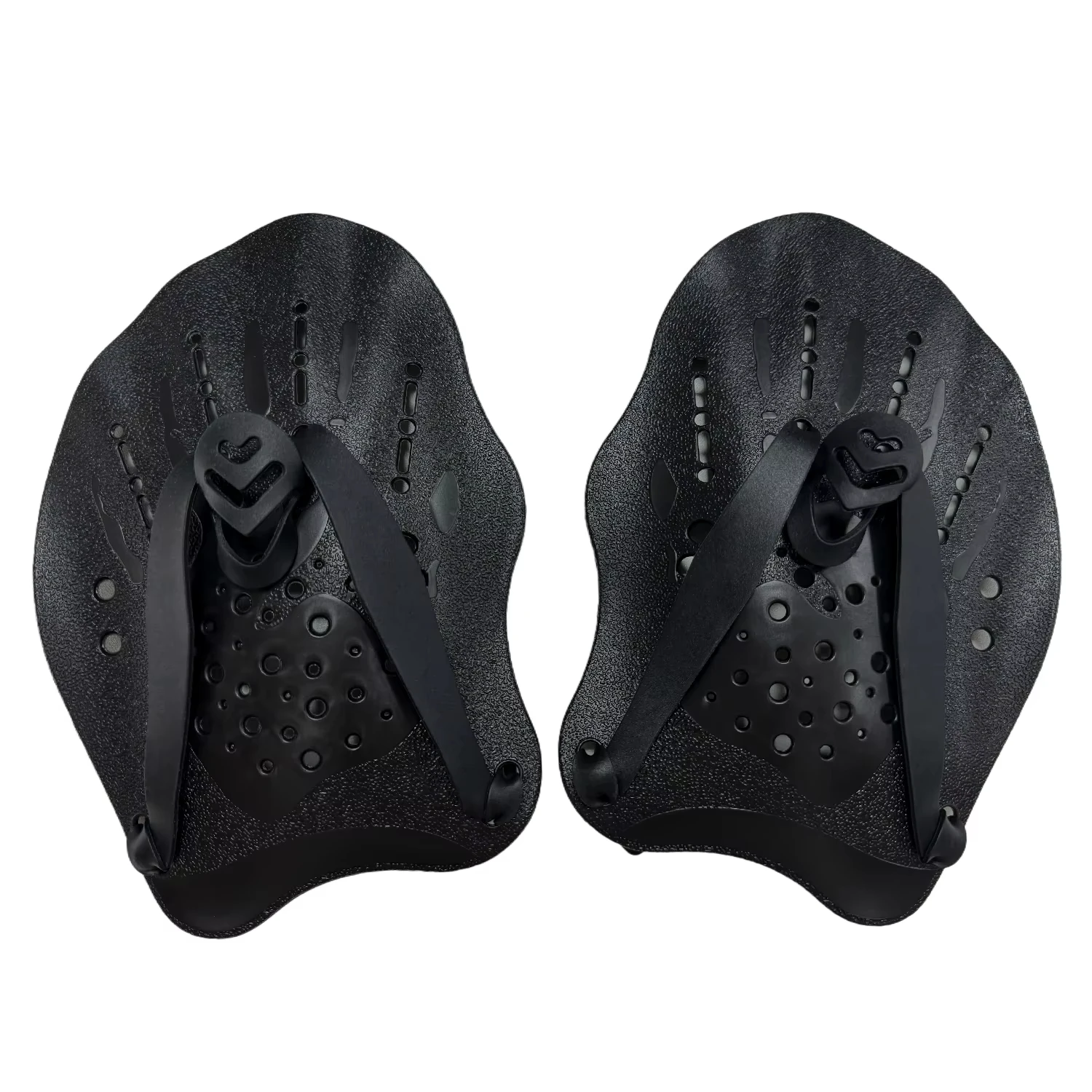 1 par de aletas de manos para entrenamiento de natación, con correas de silicona ajustables