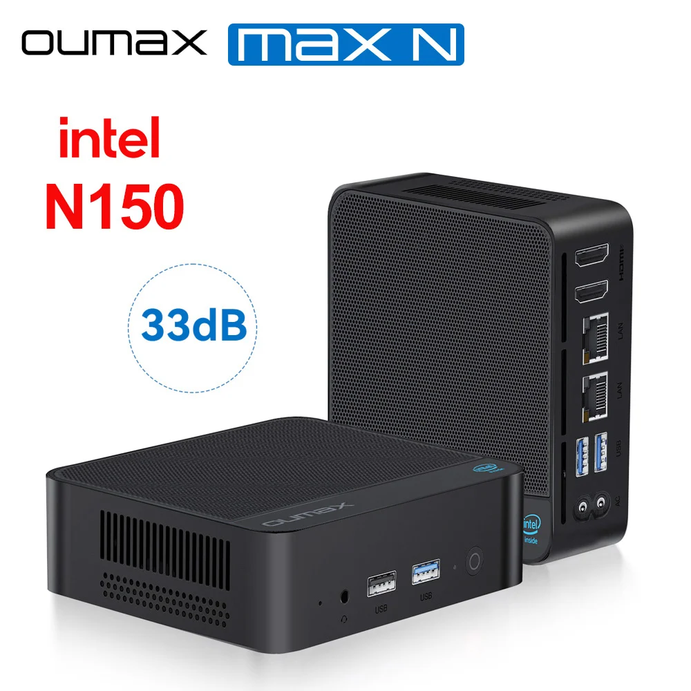 2025 OUMAX Intel Twin Lake N150 16G 500G Мини-ПК WIFI 5 Dual 1000M LAN Настольный компьютер VS GMKtec G3 N100 SoYo M2 Firebat T8 B4