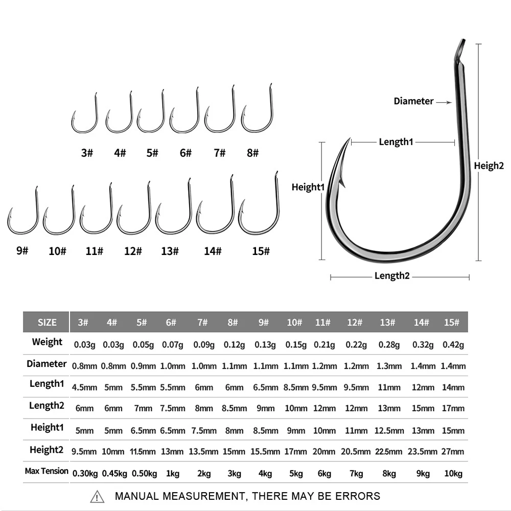 단일 낚시 후크 100pcs 바다 태클 플랫 Fishhooks 잉어 Brabed 물고기 후크 미끼 보조 후크 낚시 액세서리 3 # -15 #