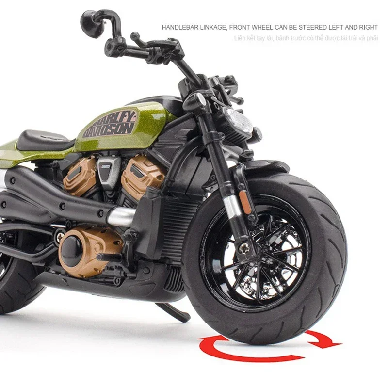 子供のためのハーレースポーツスターのレーシングバイクモデル,DIYストリートスポーツ,おもちゃのギフト,合金,1:12