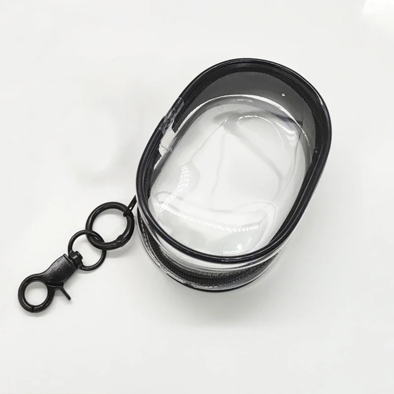 แบบพกพา Mini Clear Zipper กระเป๋าพวงกุญแจตุ๊กตาการ์ตูนของเล่นเด็ก Mystery Box สําหรับหูฟังเครื่องชาร์จของขวัญกระเป๋า