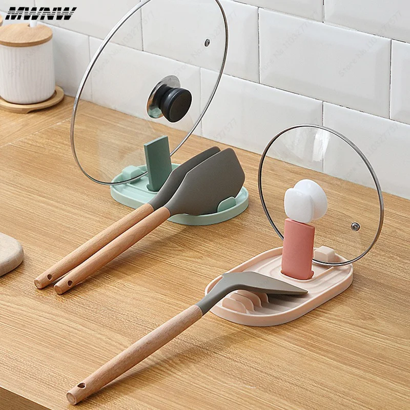 Soporte para ollas plegable policromado de estilo nórdico, tapa, estante de almacenamiento para pala, utensilios multifuncionales prácticos para suministros de cocina, 1 Uds.