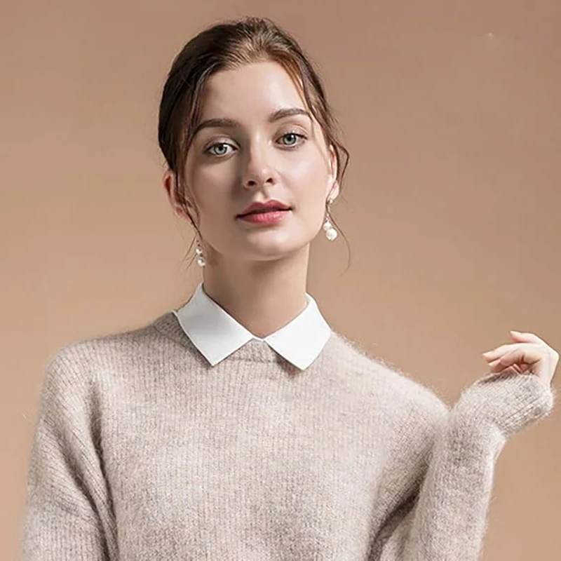 Medio cuello falso para mujer, cuello de negocios, cuello de camisa falso, medio cuello falso cómodo para hombres y mujeres, ocasiones formales