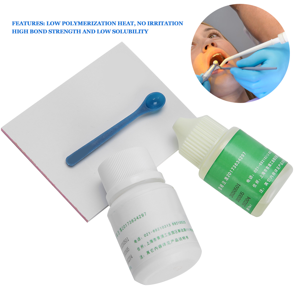 15ml de cimento de policarbossilato de zinco líquido + 30g de cimento de policarbossilato de zinco em pó kit de cimento dental cimento de policarbossilato dental