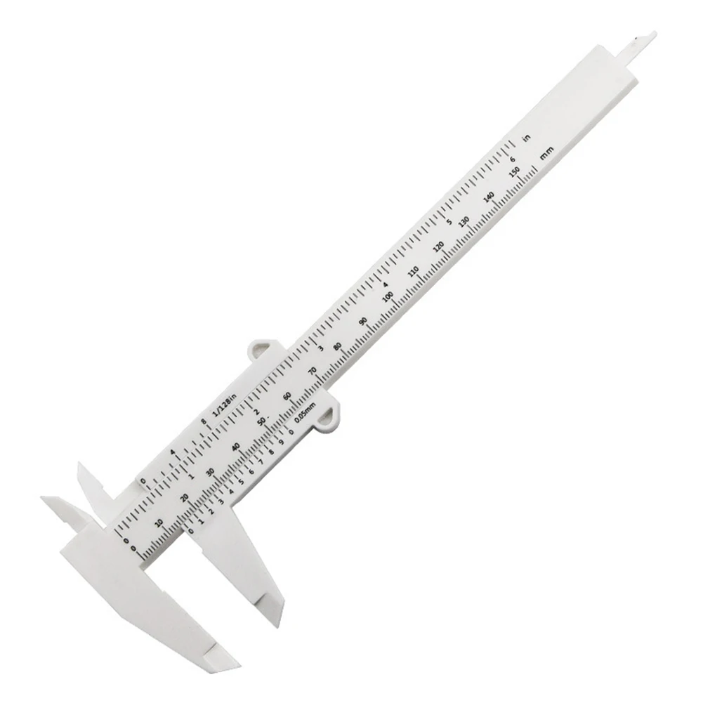 Paquímetros vernier de 0-150mm, escala de regra dupla, ferramenta de medida de altura de profundidade de plástico, medida de joias, escala dupla, paquímetro vernier