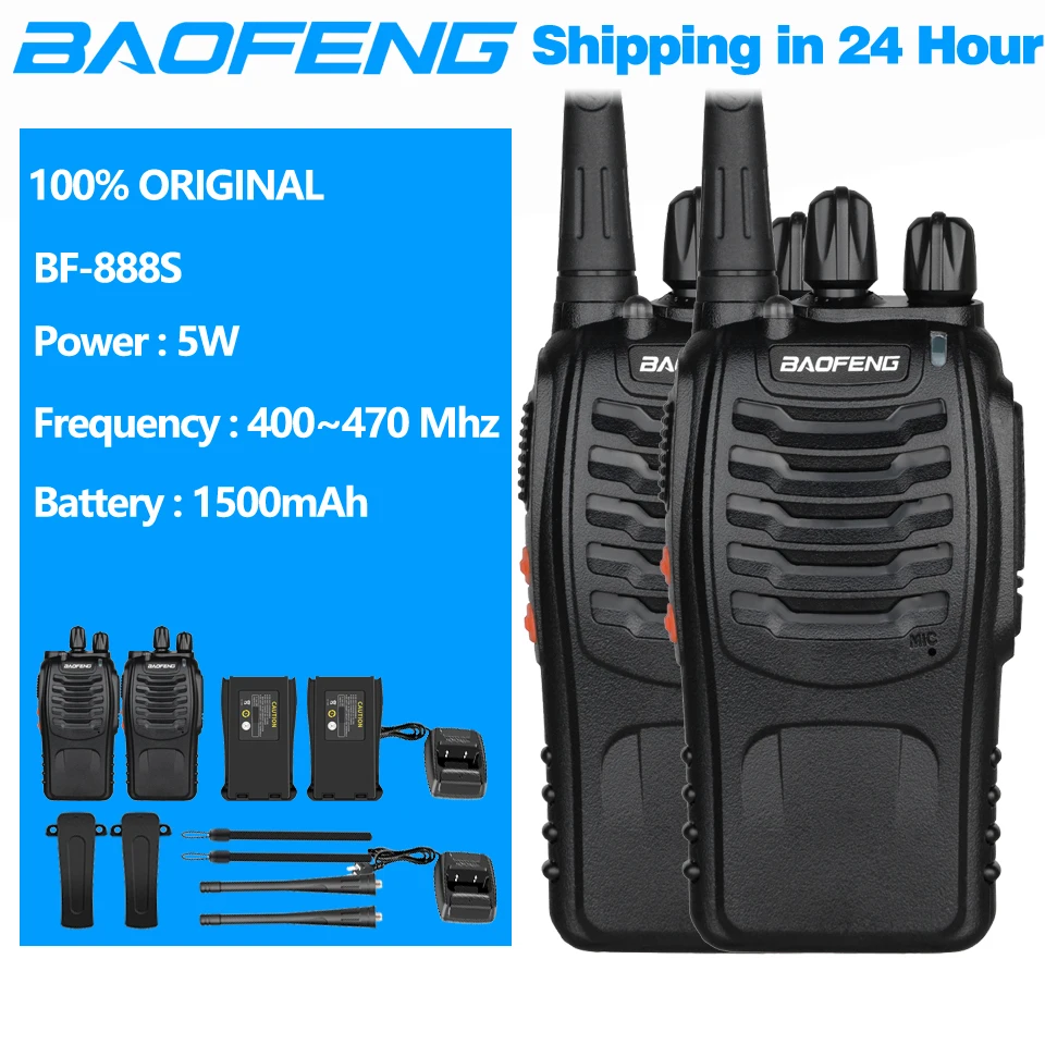 1/2pack free talk 2 teile/los baofeng walkie takie BF-888S uhf 400-470mhz ham amateur radio baofeng 888s vox radio mit ohrhörer