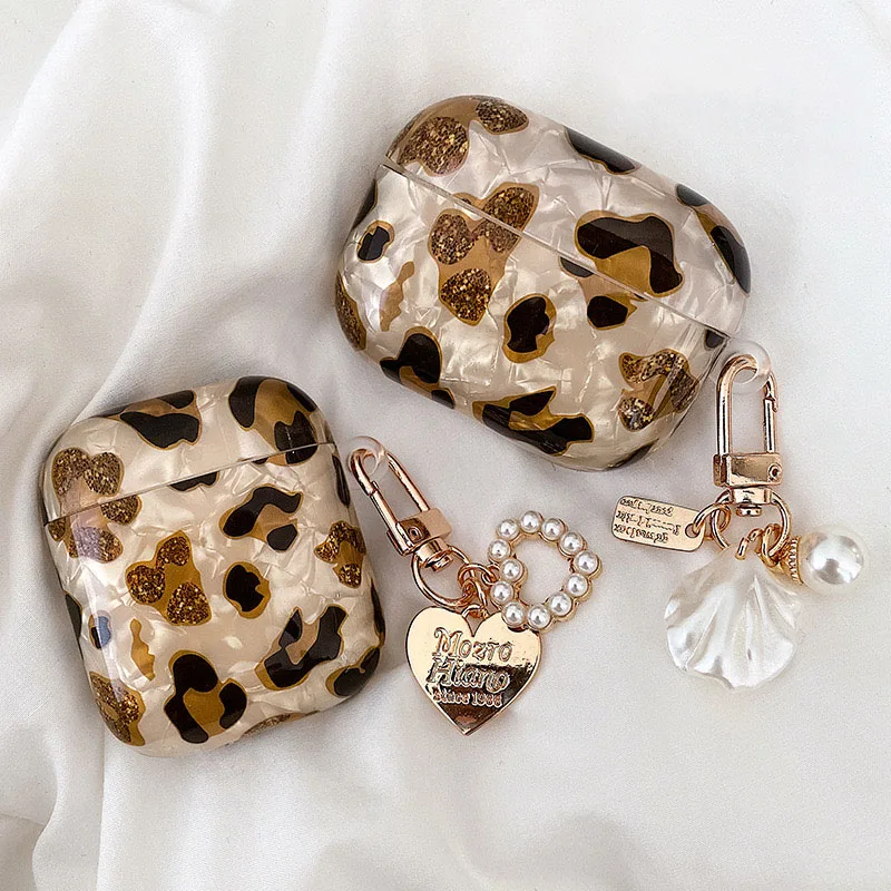 Perlen-Kopfhörerhüllen für Airpods Pro 2, Leoparden-Anhänger, Kopfhörer-Schutzhülle für Apple Airpod 3 Pro 2 1, 3. Generation