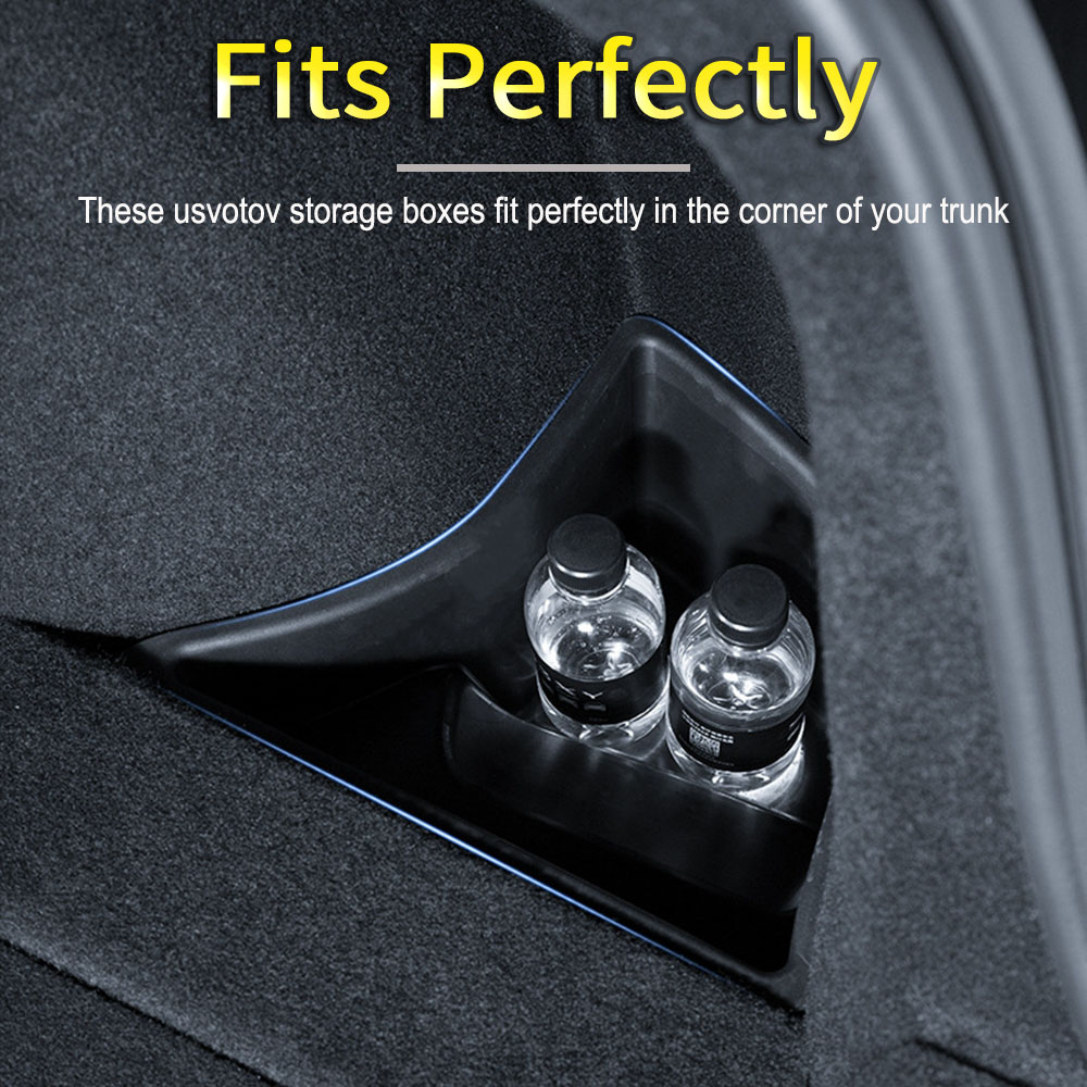 Für 2024 Tesla Modell 3 Highland Hinten Stamm Linke Seite Lagerung Box mit Abdeckung Schwanz Boot Organizer Partition Dekoration Zubehör