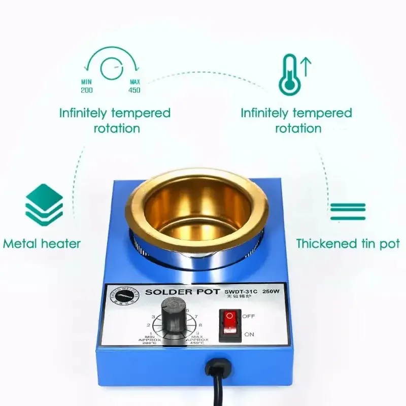 Melting Furnace Stove Pot Tools EU Plug 220V 150/160W Adjustable Temperature Tin Meltin