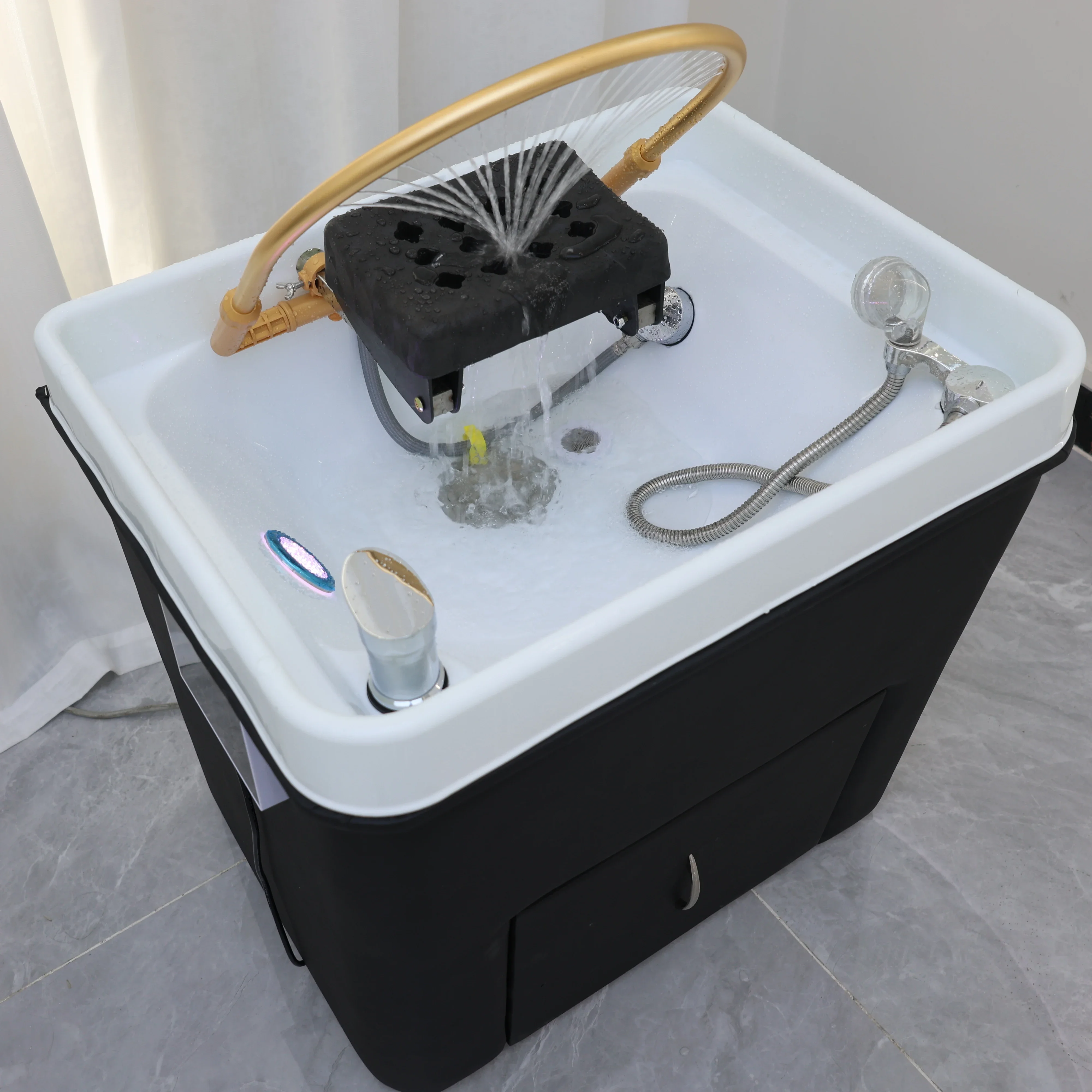 Head spa Sedia per lavabo per shampoo in resina. Lettino di bellezza valido con fumigazione dei glutei. Adatto per la casa e il salone di bellezza. Shampoo spa