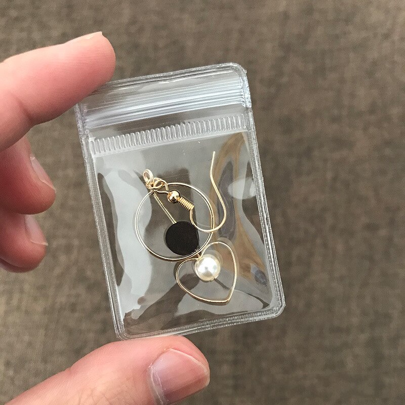 30 個透明 PVC ジュエリーポーチジップ保存袋イヤリングネックレスジュエリー抗酸化ディスプレイ包装袋