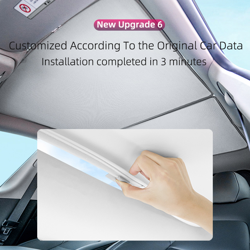 Für Tesla Modell 3Y 2021-2025 Neue Upgrade Eis Tuch Schnalle Sonnenschutz Glas Dach Sonnenschirm Vorne Hinten schiebedach Dachfenster