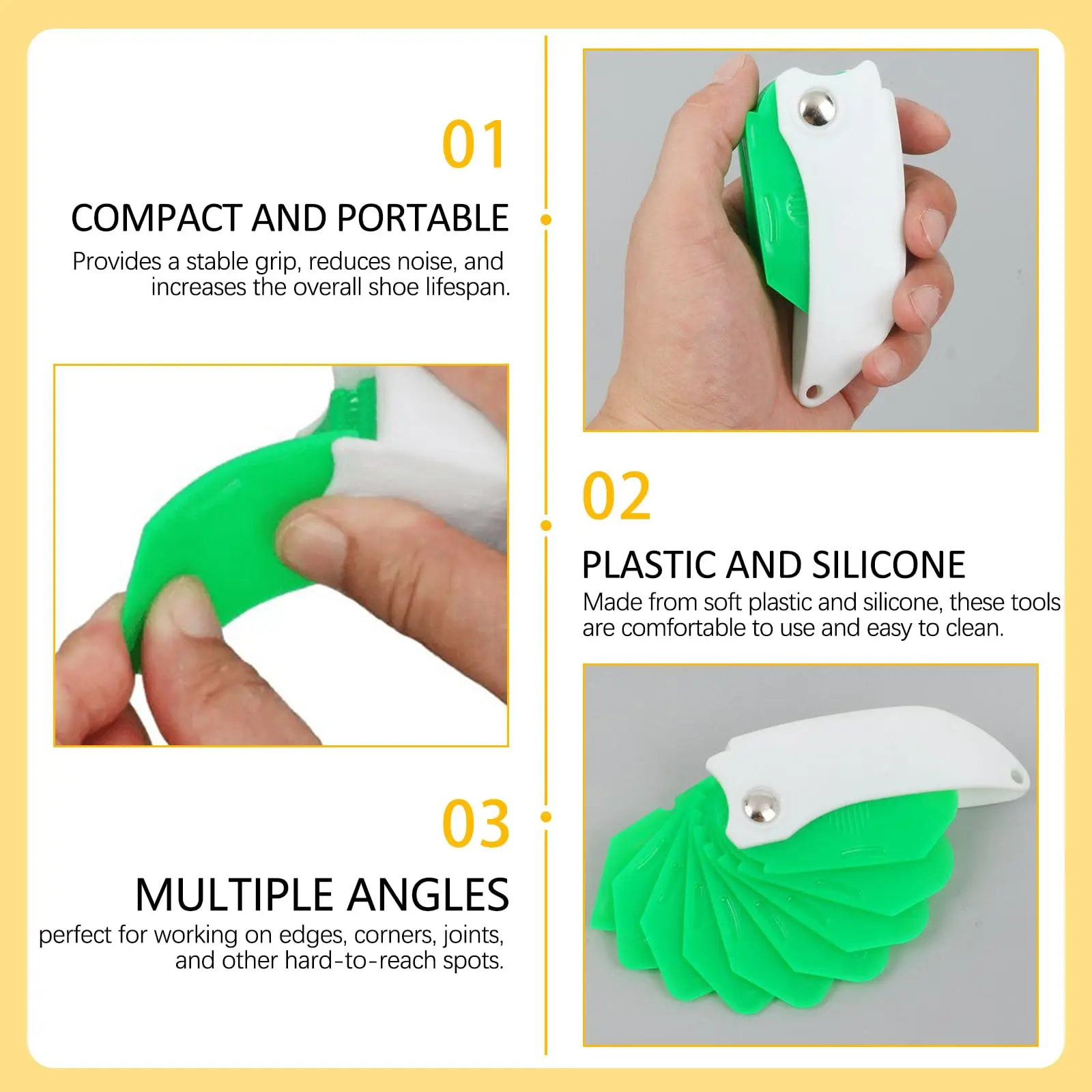 9-in-1 Silicone Caulking Tool Professional Sealant Spreading Joint Sealant Spreader Spatula for Tile Window Grout Edge Removal