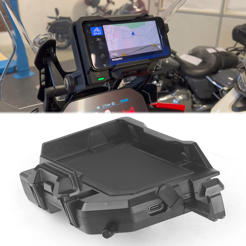 Soporte de teléfono de carga inalámbrica para motocicleta, soporte de navegación para F850GS F750GS R1250GS R1200GS R1300GS ADV S1000XR F900R F900XR