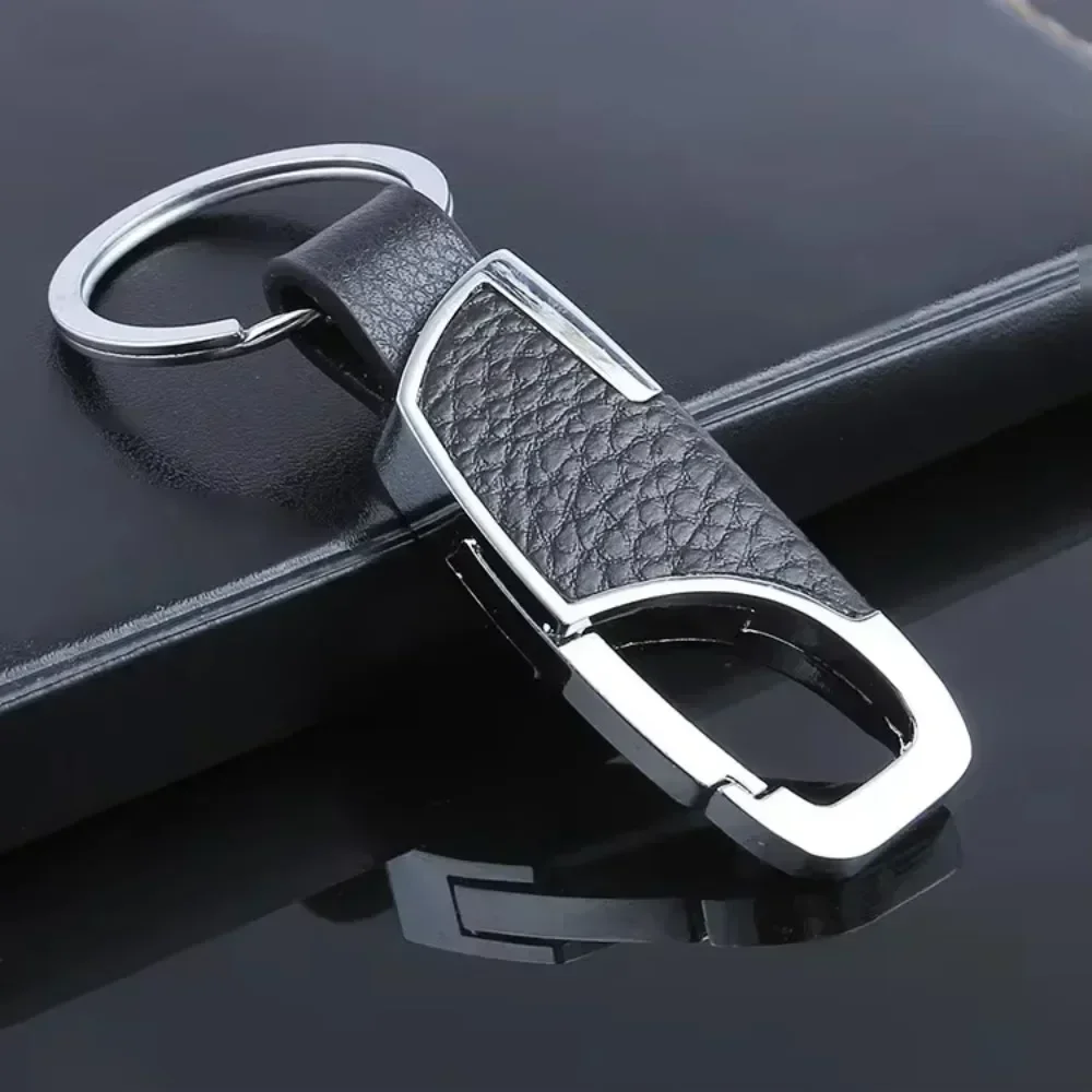 ส่วนบุคคลหนัง Splicing เอวแขวนรถพวงกุญแจโลหะ Key CHAIN พวงกุญแจรถจักรยานยนต์อุปกรณ์เสริมสําหรับ Man ของขวัญ