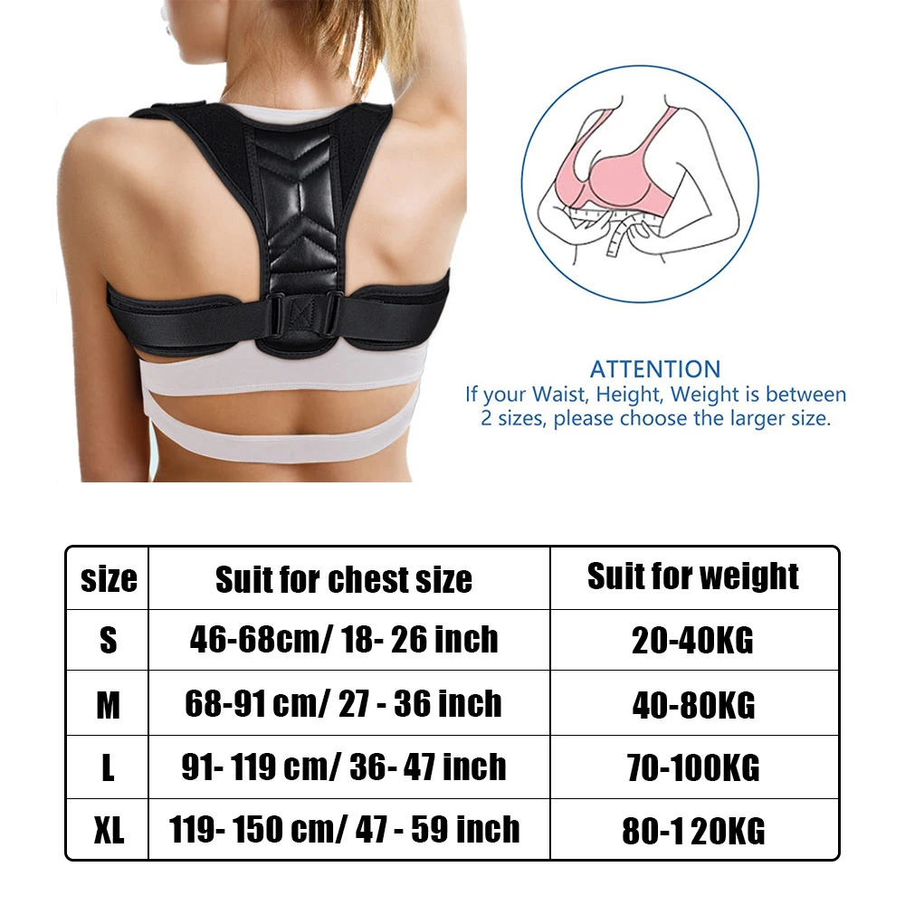 Upper Back Support Posture Band Braces Clavicle As Support Back Straightener Shoulder For Men And Women，Improve Your Posture
