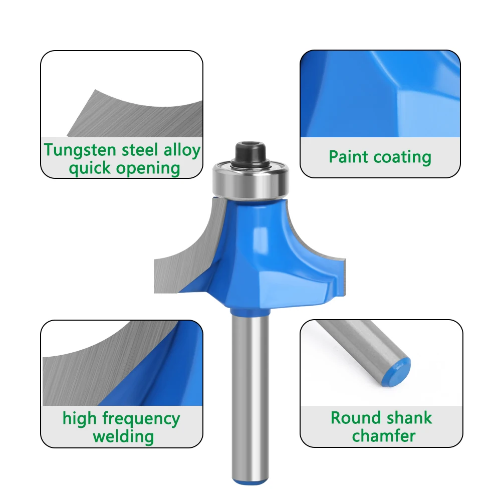 LAVIE 1 6Mm 1/4 Vỏ Góc Nhỏ Tròn Router Bit Cho Gỗ Viền Gỗ Cối Xay Cổ Điển Cắt Bit cho Gỗ MC01035