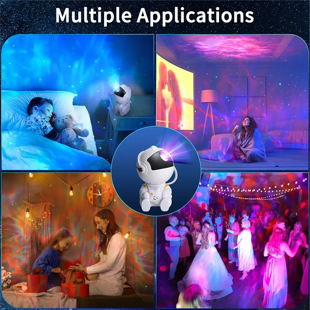 Proyector de luz de astronauta con nebulosa, proyector de galaxia, luz nocturna, proyector de estrellas para decoración del hogar, dormitorio, regalo para niños