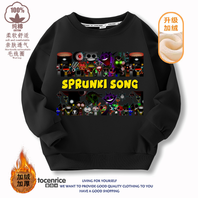 Sprunki 어린이용 후드티, Incredibox 후드티, 따뜻한 스웻셔츠, 부드러운 의류, 만화 순면, 두꺼운 후드티, 겨울