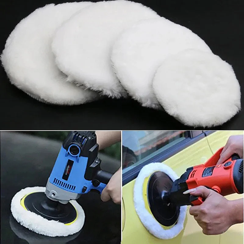 Juego de almohadillas de pulido de lana para coche, 5 uds., para máquina pulidora, encerado, pulido, cuidado de pintura automática, almohadillas pulidoras de 3/4/5/6/7 pulgadas