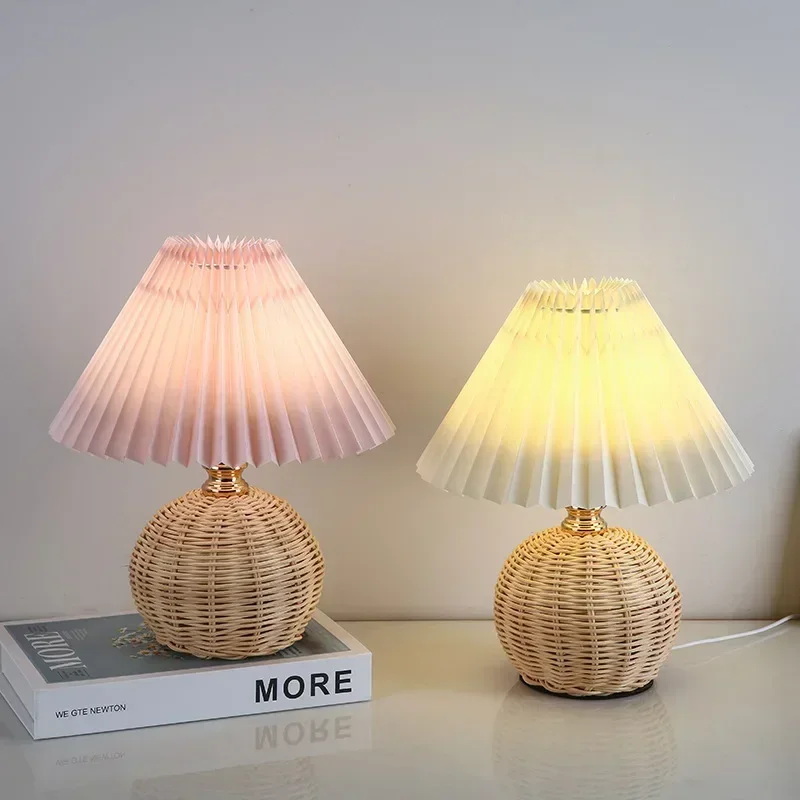 Tisch Lampe Nordic Ins Nacht Lichter Plissee Tuch Lampenschirm Nacht Atmosphäre Beleuchtung Leuchte