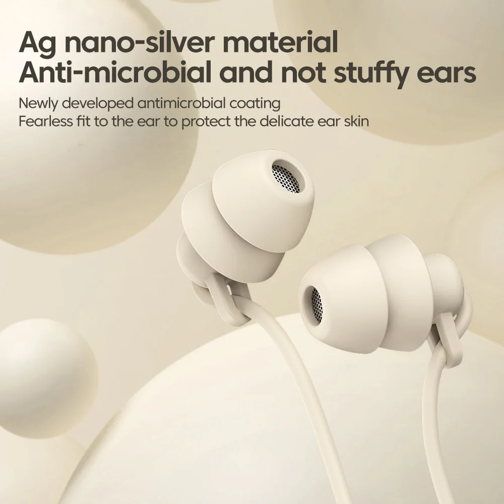 OLAF-auriculares intrauditivos de silicona con conector de 3,5mm, cascos manos libres para dormir con Cable, Control en línea, con micrófono
