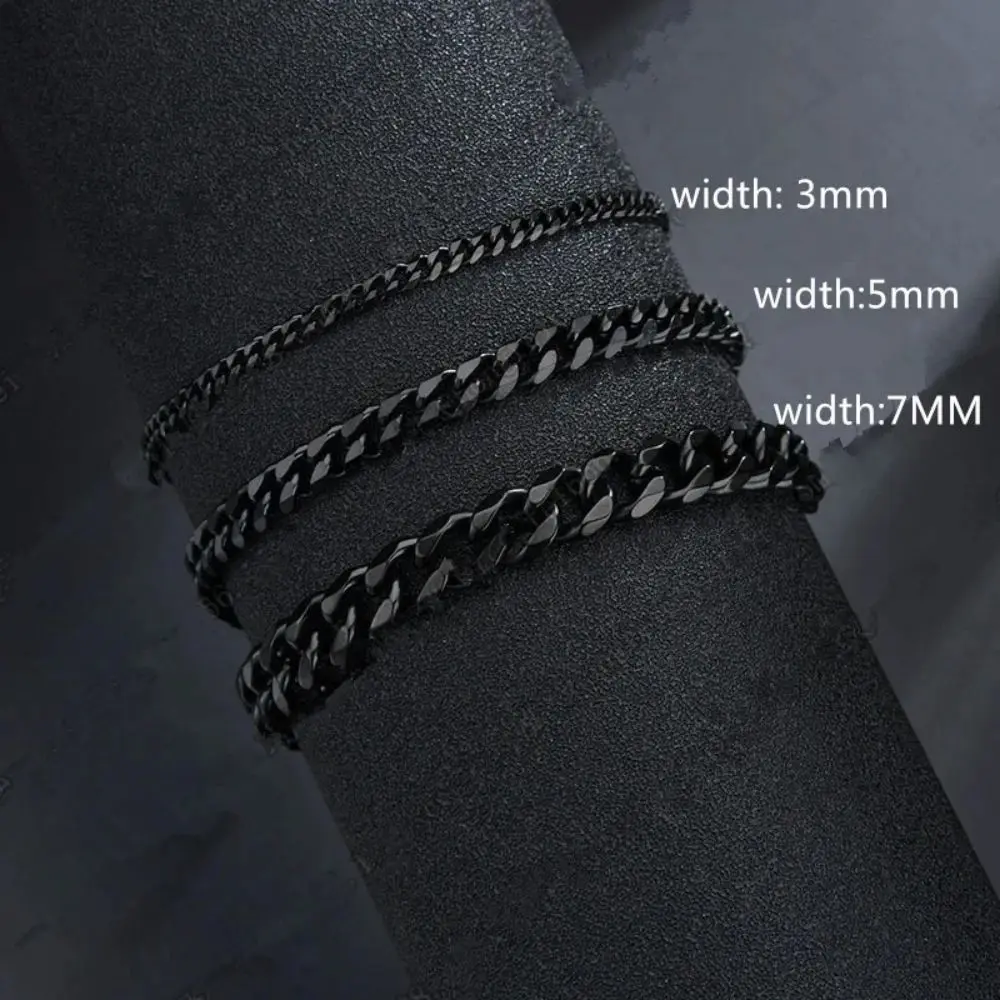 ใหม่อินเทรนด์ Cuban CHAIN สร้อยข้อมือผู้ชายคลาสสิกสแตนเลส 3 5 ความกว้าง 7 มม.สร้อยข้อมือสําหรับผู้ชายผู้หญิงเครื่องประดับของขวัญ PARTY