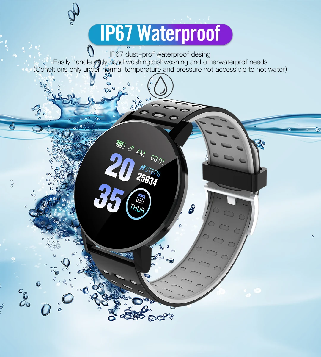 119S Smartwatch Bluetooth Thông Minh Xem Người Đàn Ông Huyết Áp Phụ Nữ Thông Minh Ban Nhạc Đồng Hồ Thể Thao Tập Thể Dục Tracker Đồng Hồ Cho Android IOS