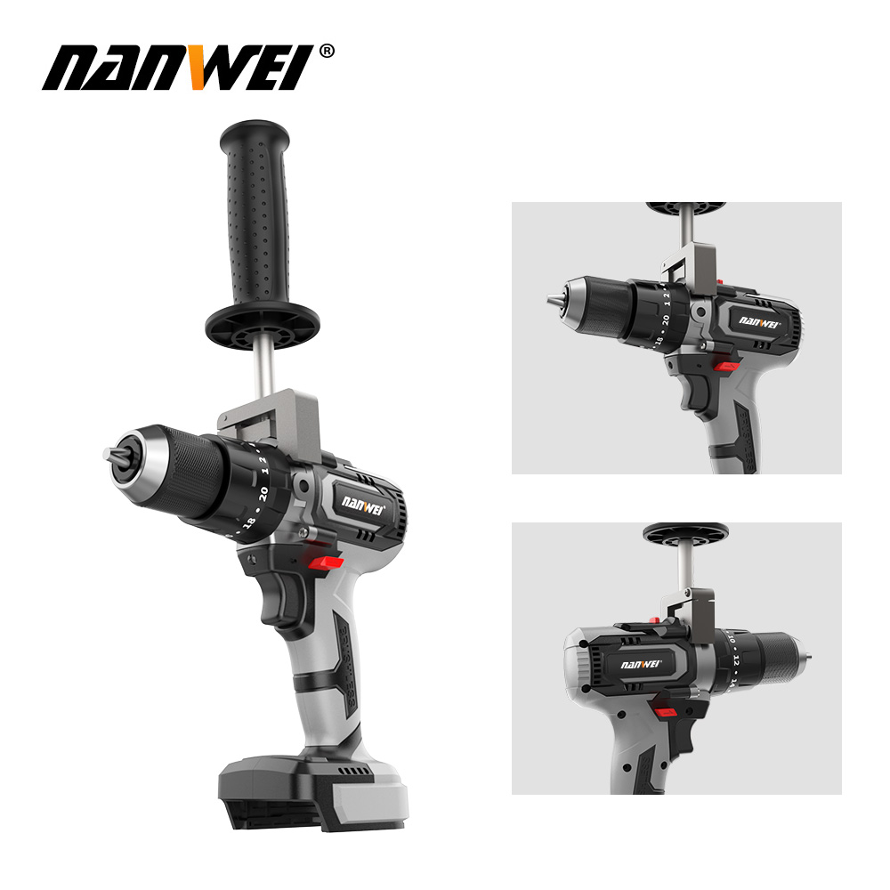 Brushless Cordless Impact Drill NANWEI Cordless 21v 13mm Ice Drill Power Tool 150NM High Torque