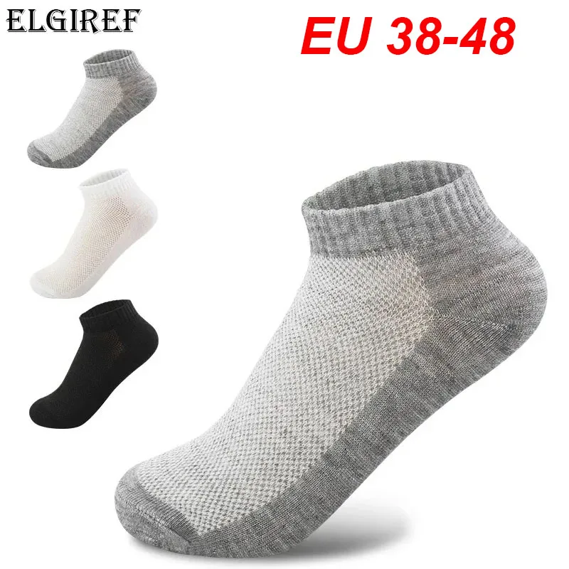1 par de calcetines tobilleros cortos transpirables para hombre, calcetines tobilleros de malla de Color sólido de alta calidad para hombre, calcetines de barco, gran oferta, calcetines de verano para hombre de talla grande