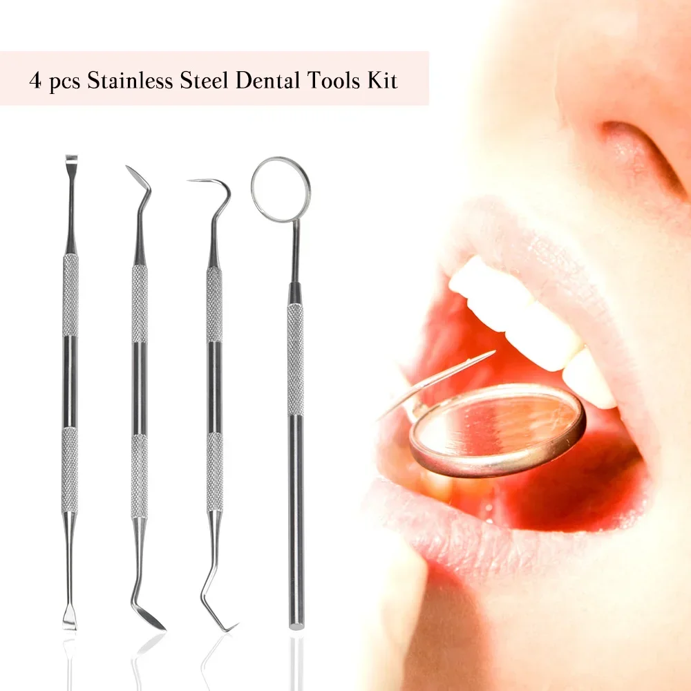 Kit per la pulizia dentale Scaler per tartaro in acciaio inossidabile Strumenti per lo sbiancamento dei denti Set per dentista portatile per l'igiene orale con detergente endoscopico